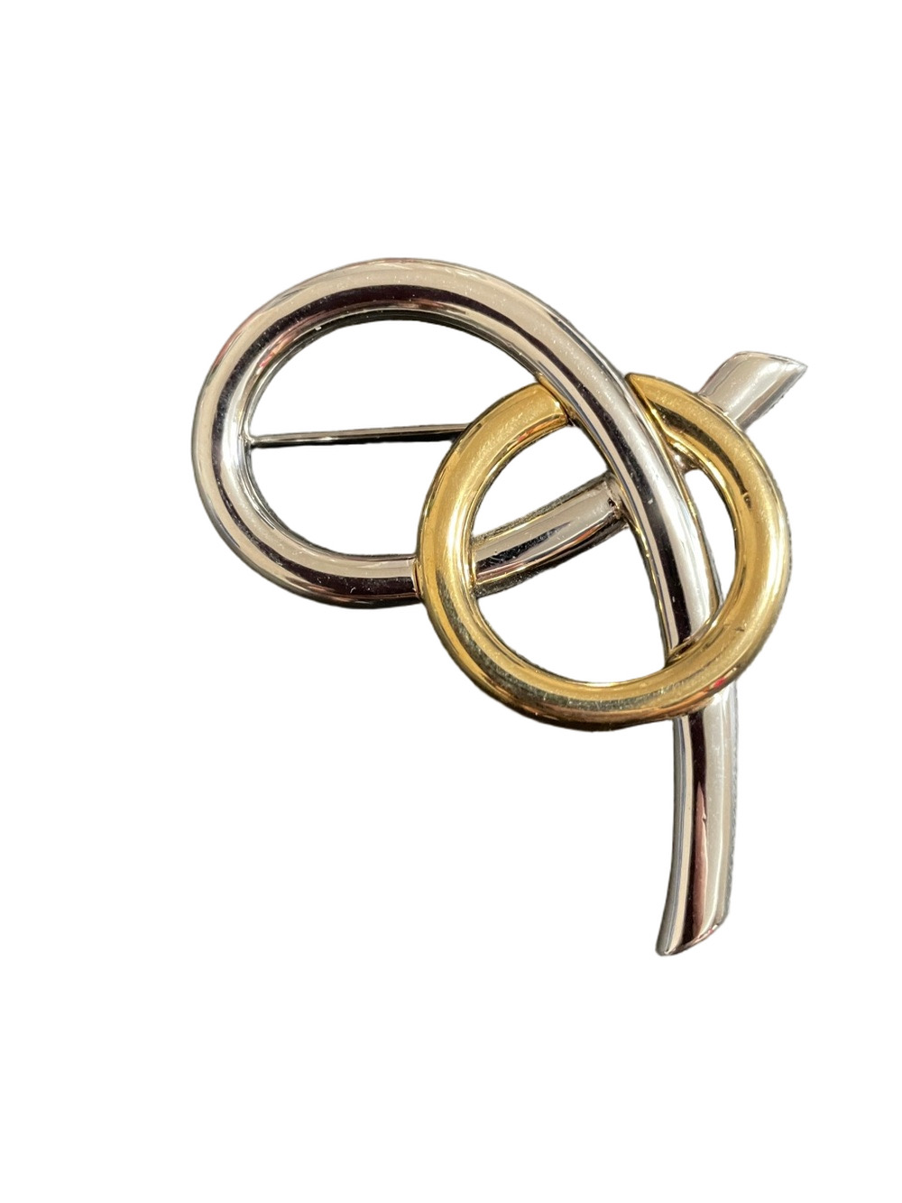 Courreges Paris Two-Tone Gold & Silver Knot Brooch